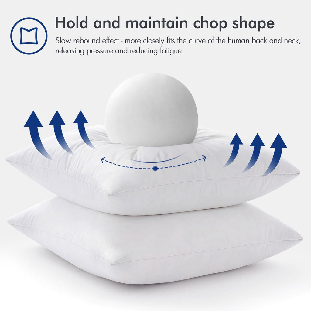 MIULEE 26x26 Euro Pillow Inserts,Set of 2 Down Feather Throw Pillows for Couch Sofa Bed, Decorative Fluffy Throw Pillow Inserts Cotton Fabric,White